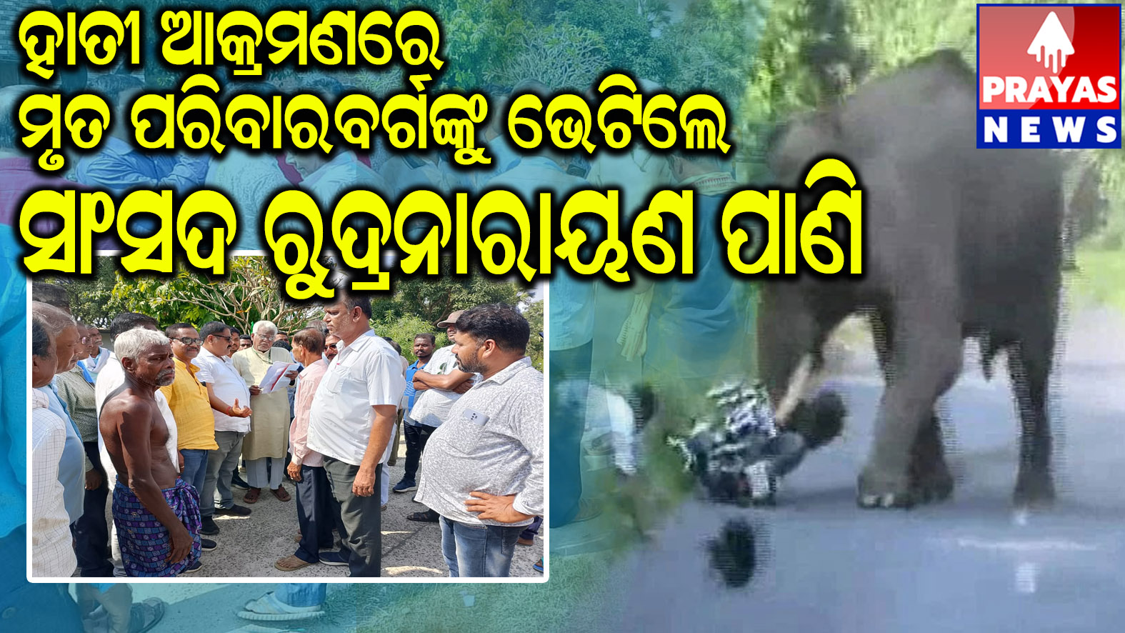  ହାତୀ ଆକ୍ରମଣରେ ମୃତକଙ୍କ ପରିଵାର ବର୍ଗଙ୍କୁ ଭେଟିଲେ ସାଂସଦ ରୁଦ୍ରନାରାୟଣ ପାଣି